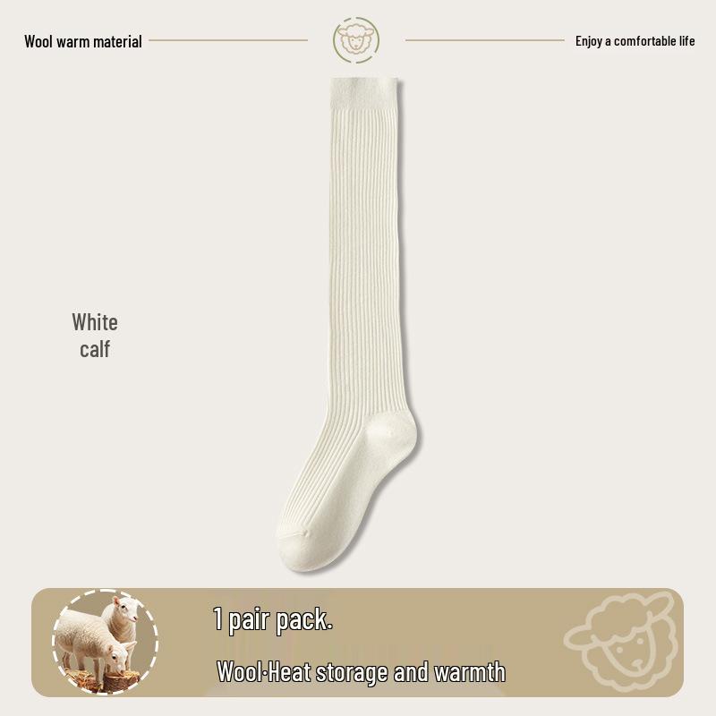 Wool Over-the-Knee Stripe Socks - Slim, Warm, Thigh-Length for Autumn & Winter