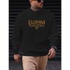 Men's ELOHIM Pattern Casual Crewneck Sweatshirt 100% Cotton Printed Long-Sleeve Crew Neck Pullover