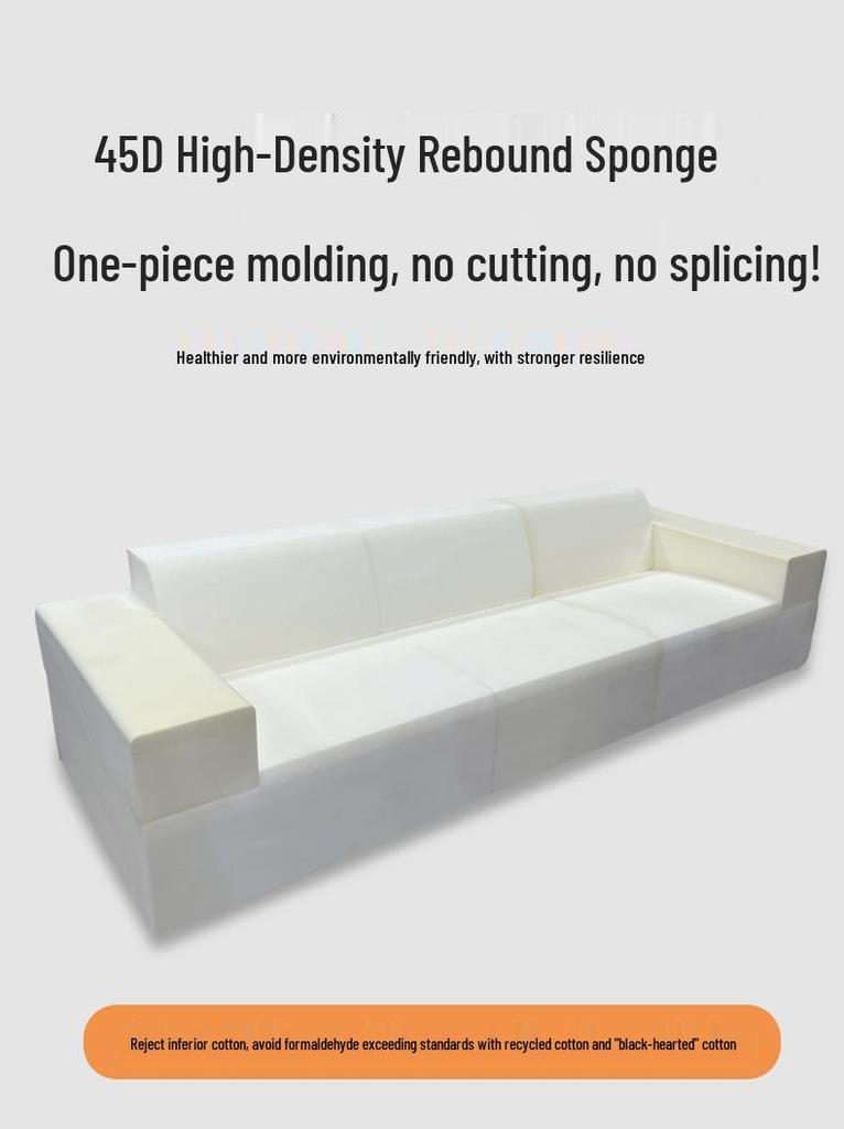 Retro Corduroy Fabric Sofa with Pure Sponge Tofu Block Design