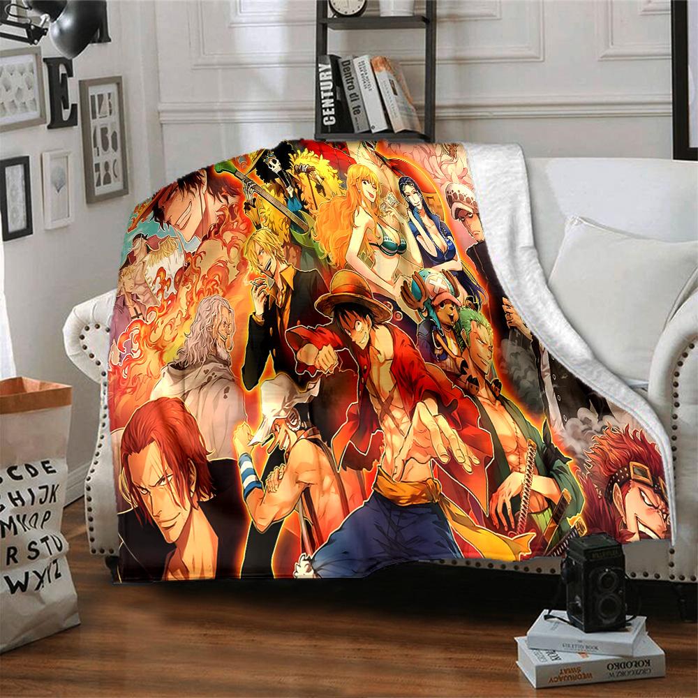 1pc One Piece Adventure flannel Blanket for Super Soft Cute Comfort Blanket for Travel Bedding Couch Sofa Blanket Y8254