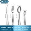 Cross-Border Cutlery Set: Knife, Fork, Soup Spoon, Dessert Spoon for Household, Hotel, or Restaurant Use.