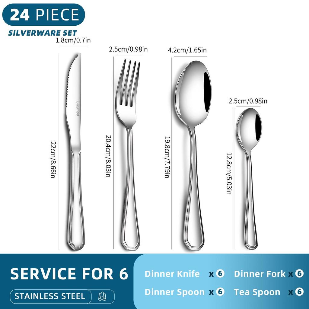 Cross-Border Cutlery Set: Knife, Fork, Soup Spoon, Dessert Spoon for Household, Hotel, or Restaurant Use.
