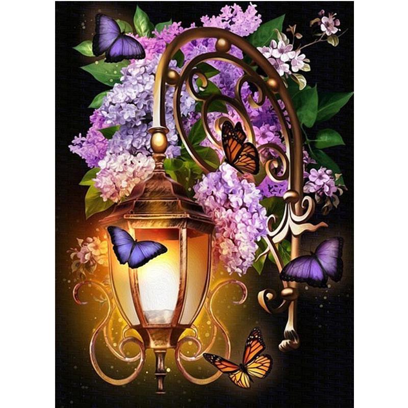 

5D своїми руками Алмазна картина Красивий Золотий ліхтар Живопис Алмазна вишивка Набір для вишивки хрестиком Повна мозаїка зі стразами Домашній декор Square 30x40cm