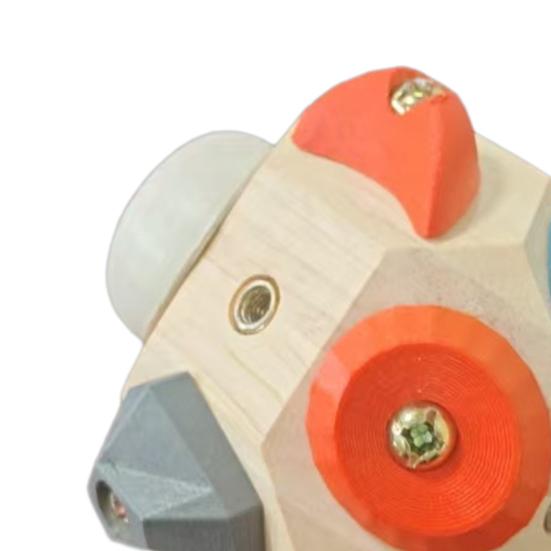 Handcrafted Boulder Block Wooden Climbing Training Ball with 3D Rock Holds for Finger Strength Training Gifts for Rock Climbers