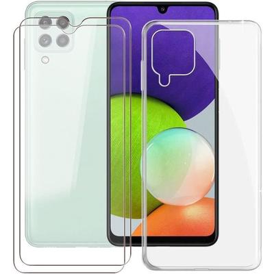 Case - RASENA - Galaxy A22 4G - Flexible - Transparent - Includes 2 Tempered Glass Films