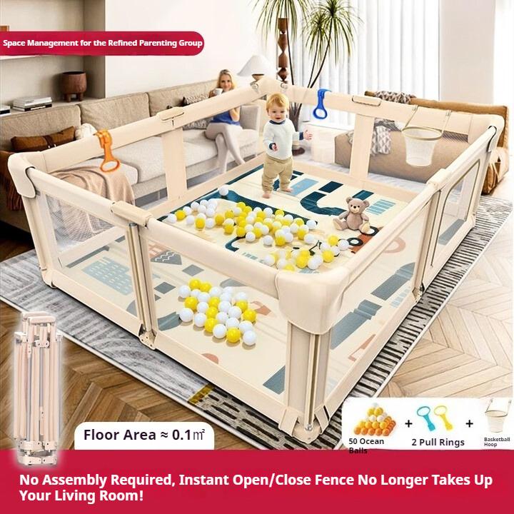 Free installation of folding baby fence, climbing mat on the ground, protective fence, living room crawling fence, baby children's game fence