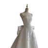 Satin light wedding dress, small bride tube top, welcome door yarn temperament light luxury wedding small trailing dress skirt