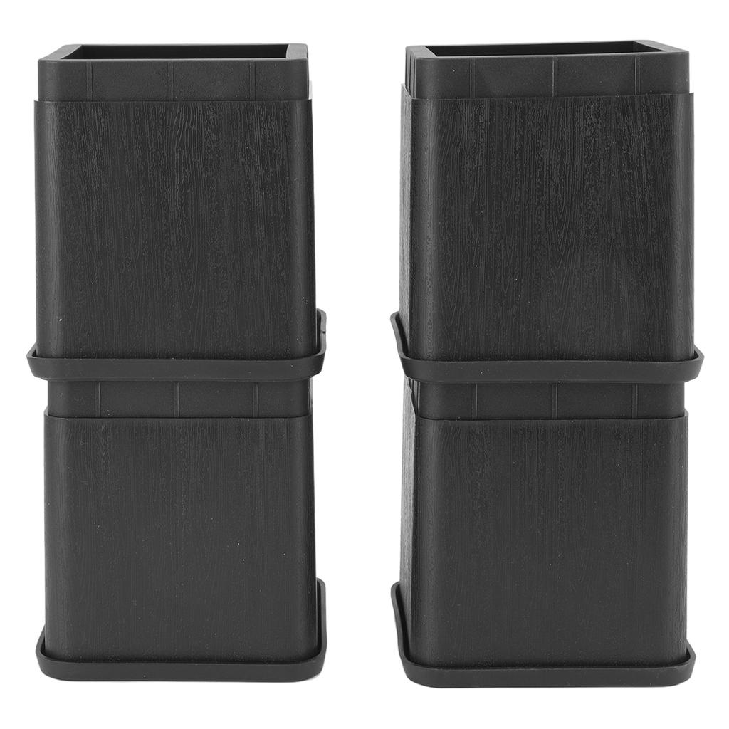 4pcs Stackable Furniture and Bed Risers Anti Slip Rubber Pad Lifts Up Riser for Sofa Bed Chair