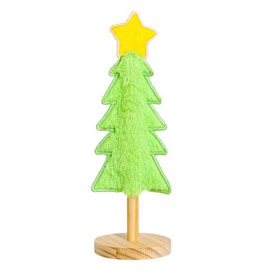 25/32CM Mini Christmas Tree Ornament Fake Rabbit Fur Felt Xmas Tree Table Sign Home Office Holiday Party Desktop Decoration Ornament