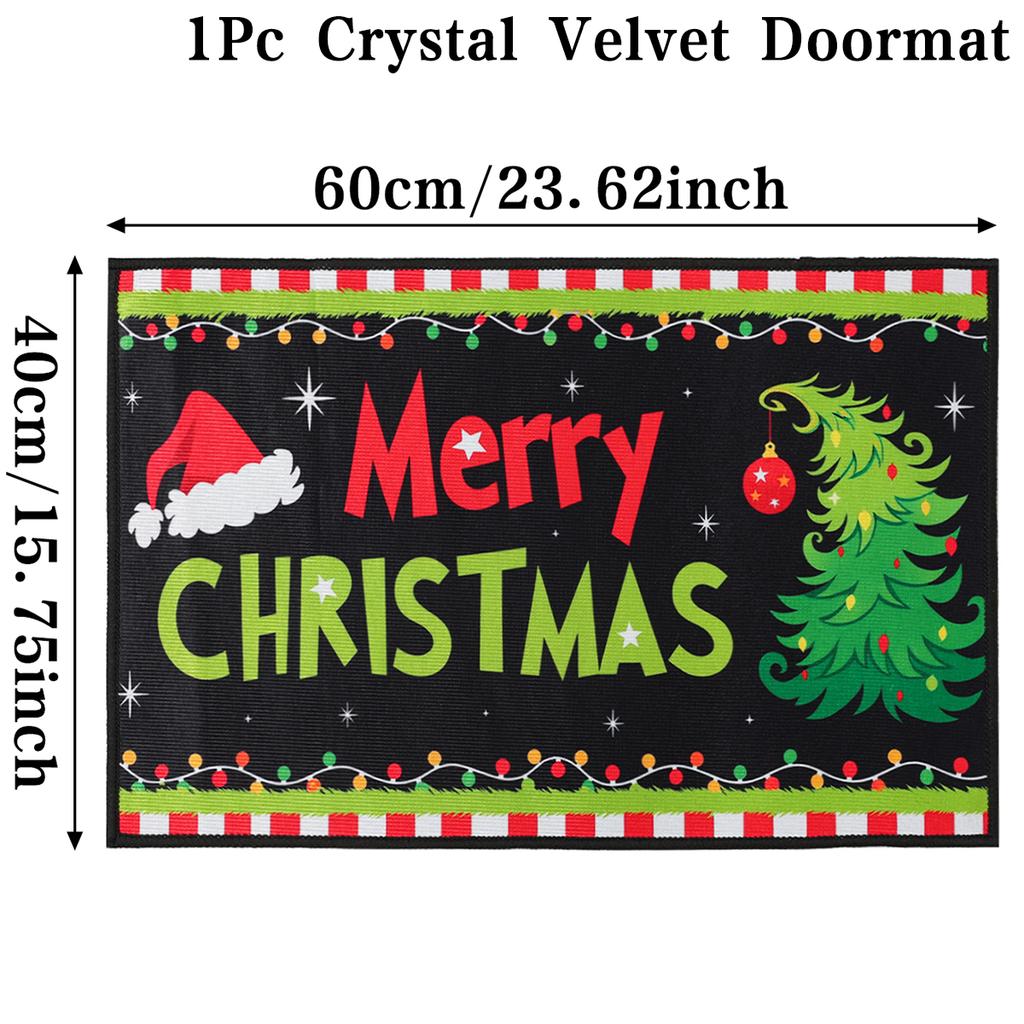 Christmas Doormat Merry Christmas Decorations for Home 2026 Navidad Natal Outdoor Floor Carpet Xmas Ornament New Year Gift 2026