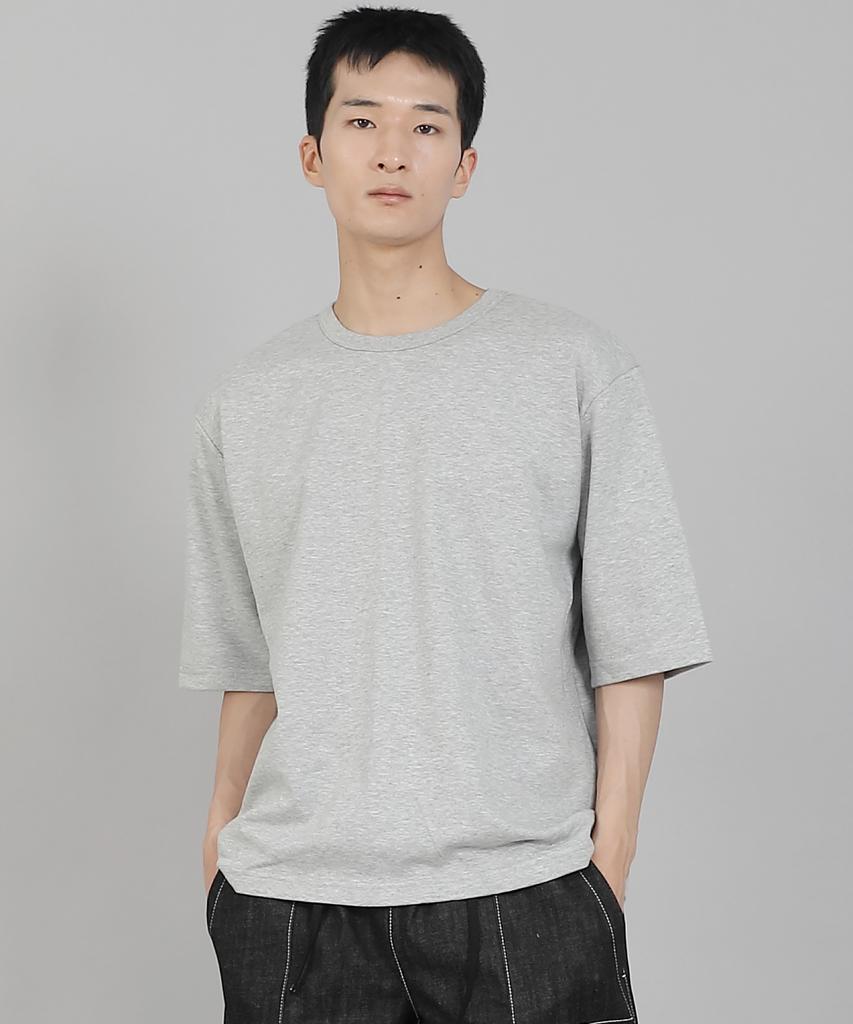 Seinteukeulu Plain R-Neck Half-Sleeve T-Shirt Rhr-896 Gray