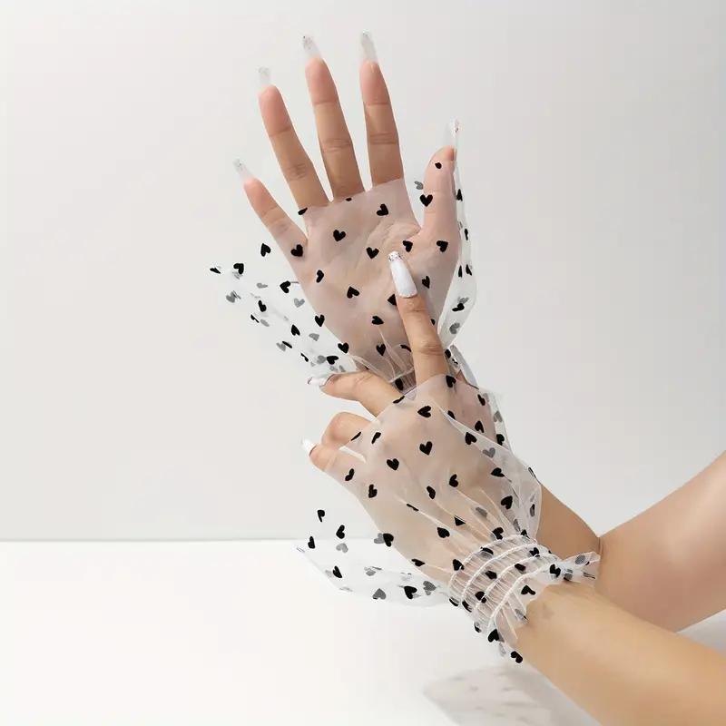 Elegant Thin Lace Fake Flare Sleeve Detachable Tulle Elastic Sweater Mesh Cuffs Wristband Clothing Decorative