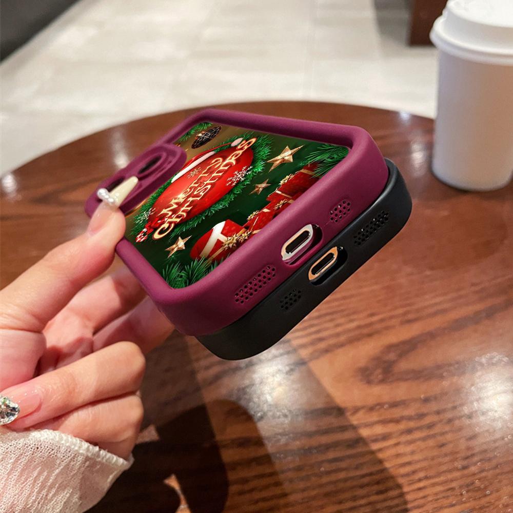 Ae113 Crăciun Fericit artă Moș Crăciun artă design Huse de telefon pentru iPhone 16 14 13 11 Pro Max 15 7 8 Plus 12 mini XR XS Max Husă de protecție pentru scară de înger