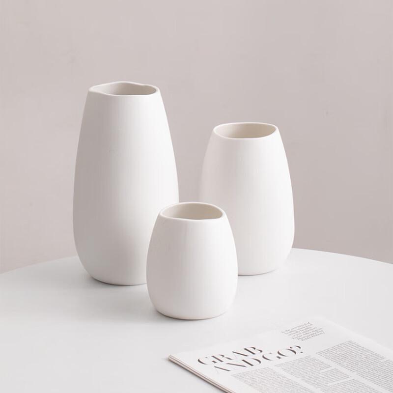 OIMG White Ceramic Decorative Vase Set