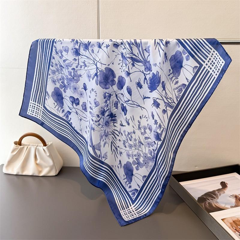 Luxury Scarf Shawl Turban Hijab Print Female Square Headscarf Bandana Neckerchief Headband Windproof Handkerchief Fashion Wraps