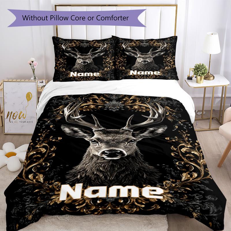 Deer33 Customize Your Name Bedding Set Breathable Duvet Cover With Pillowcases Decorative Bed Linen For Bedroom Home Decoration Birthday Gift