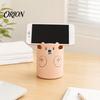 Plastic Pen Holder Cute Bear 2-in-1 & Phone Stand, Macaron Colors Desk Organizer, Large Cup with Socket Capacity Storage for Pens Makeup Brushes