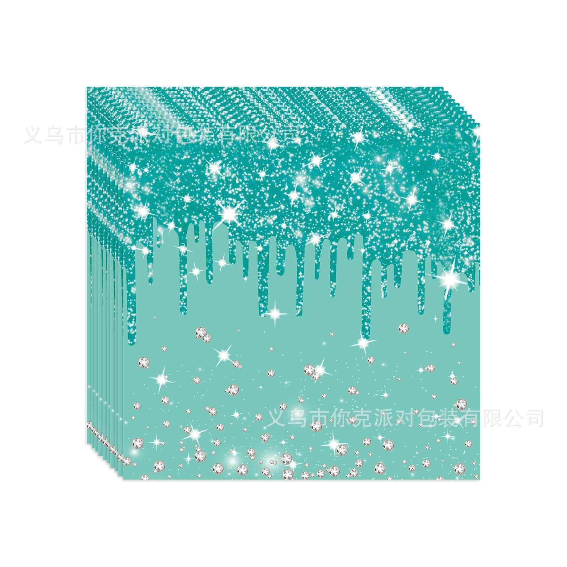 

Platinum First Birthday Theme Paper Plates, Disposable Paper Cups, Tissues, Tablecloths, Birthday Party Theme Scene Decoration green gold towels/20 pcs