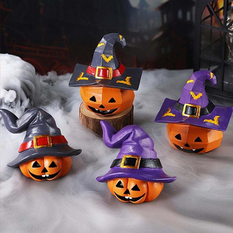 Friendly Resins Halloweens Decoration With Detailed Carveds Pumpkins And Spookys Face Design For Indoor and Outdoor Use