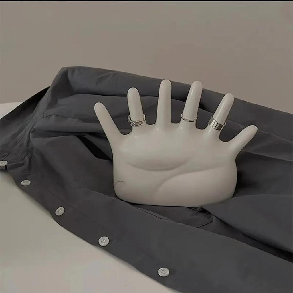 Ceramic Finger Hand Jewelry Display Stand for Rings and Ornaments, Creative Palm Decorative Prop In Ins Style