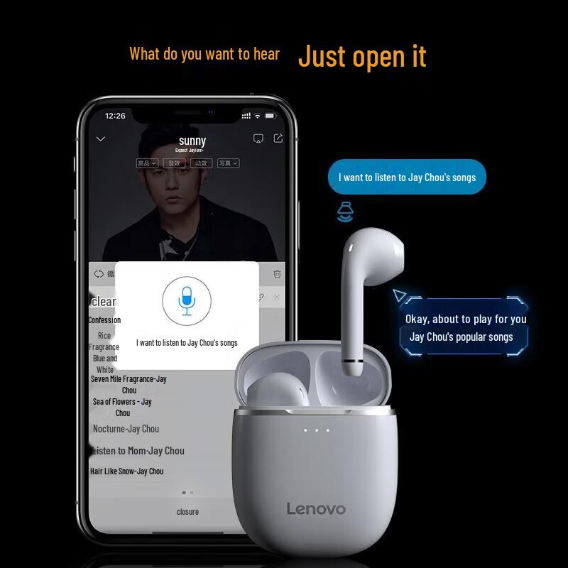 Lenovo H12 True Wireless AI Smart Bluetooth Earbuds