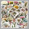 50 Sheets Retro INS Style Floral Bouquet Stickers - Romantic Graffiti Hearts for DIY Journals & Phones