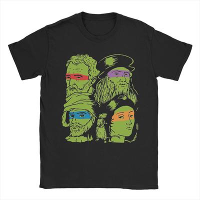 Koszulka Science Turtles dla Mężczyzn Żółwie Ninja Renesans Rekreacja 100% Bawełna Koszulki Okrągły Dekolt Krótki Rękaw Koszulka Ubrania na Prezent