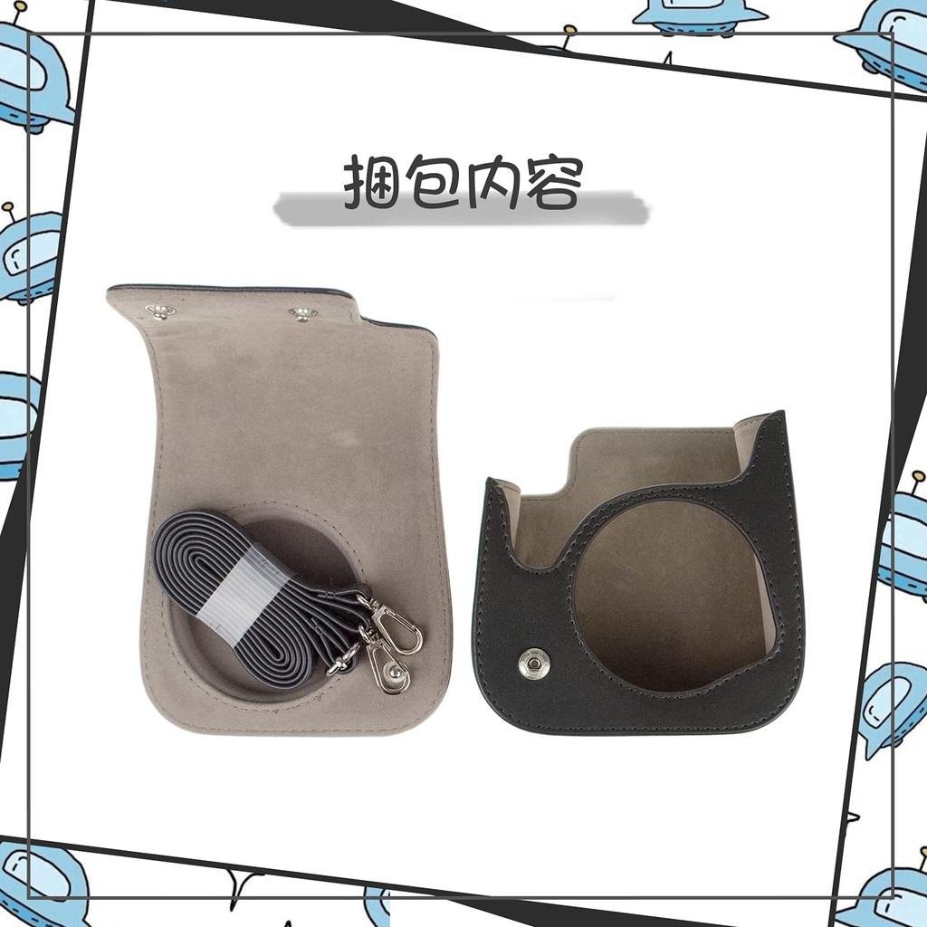 HIYQIN Cheki FUJIFILM instax Niedliche Kameratasche mit Schulter-PU-Katzen-Gesicht-Hülle, mini12/11/9/8+/8 Hülle, Gurt, Leder, (Schwarz)