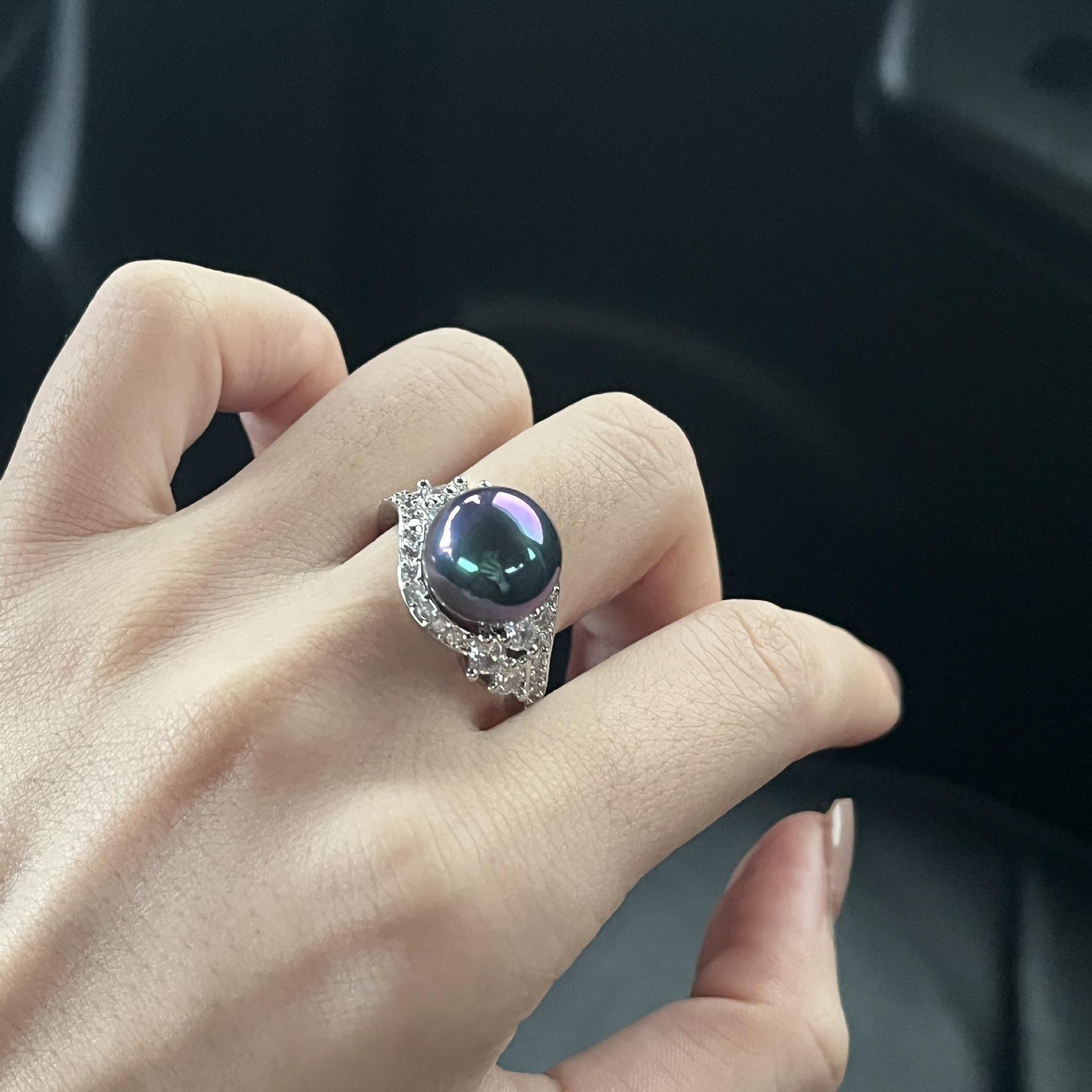 

Французская элегантность темперамент жемчужное кольцо женское открывающееся придворное знаменитость указательный палец кольцо ювелирные изделия темперамент Opening adjustable