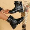 Women Ankle Boots 2026 Women Shoes Fashion Round Toe Ladies Short Boot Zipper Low Heel Casual Autumn Buckle Women's Botas Mujer