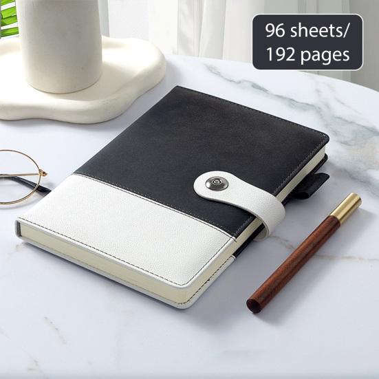 A5 Executive Notebook Thick Paper Notebook with Faux Leather Cover 192 Pages Personal Diary Notepad for Business Meetings