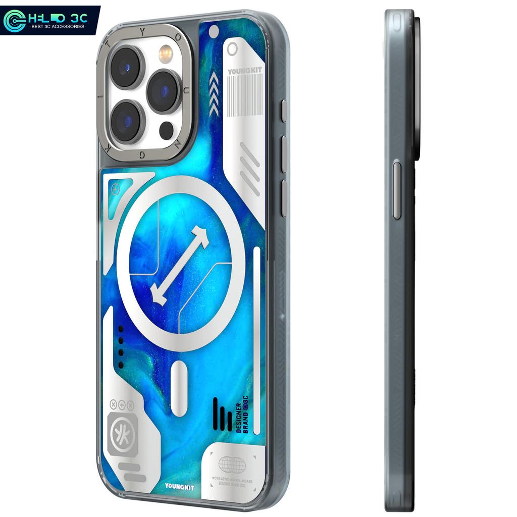 Shining In Dark Youngkit Quicksand Magnetic Case Compatible with Iphone 17/16 Shockproof for Iphone 16 Pro Max Case for Iphone 17 Pro Max Case