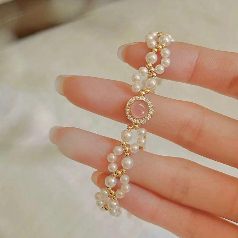 

Шарм Жемчужные украшения для женщин Темперамент Циркон Розовый Халцедон Подвеска Ожерелье Кольцо Серьги Свадебный подарок