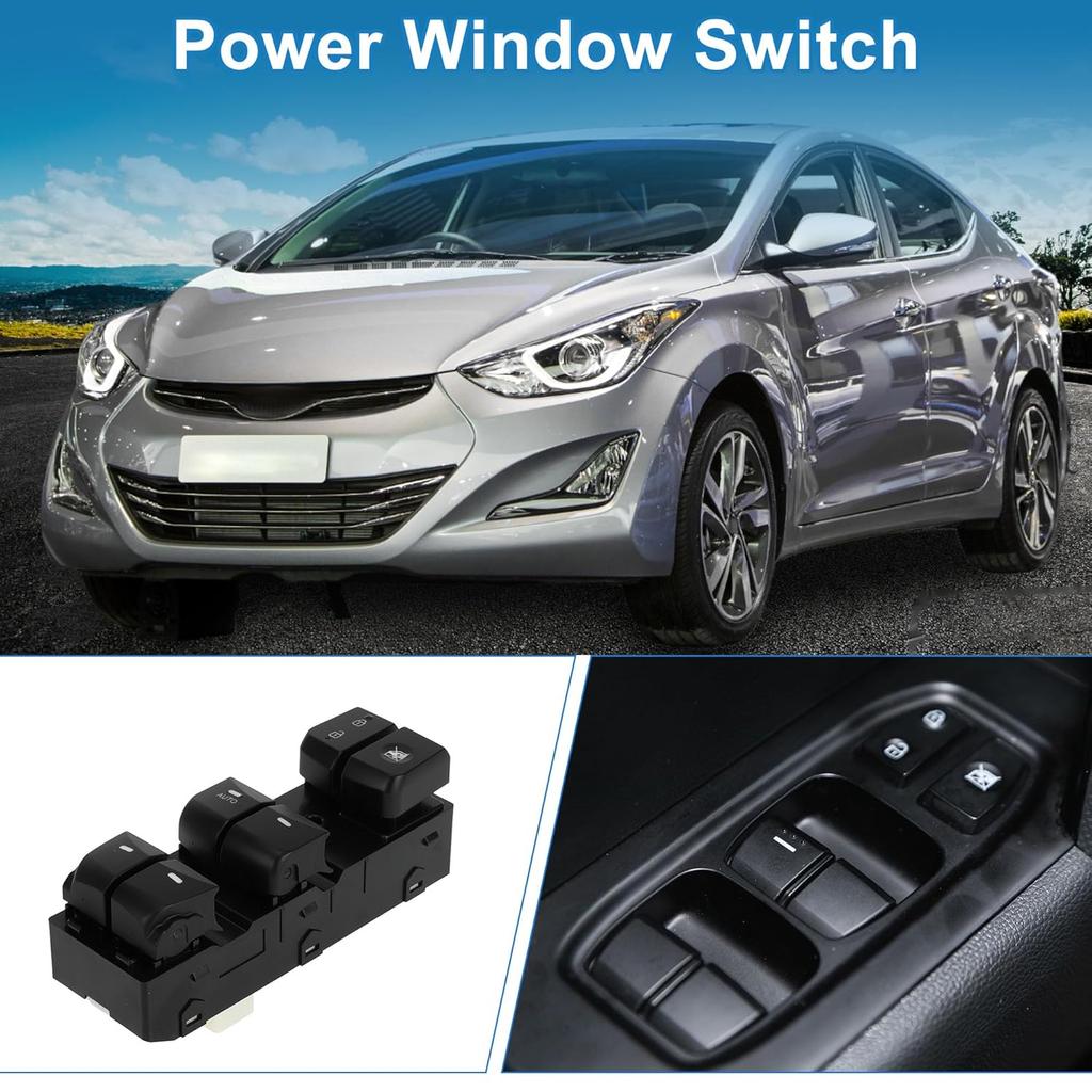 1 AUTO Power Window Switch No.935704V000 16pins Front Left Driver Side Window Control Switch for Hyundai Elantra Move 2012-2016 Black