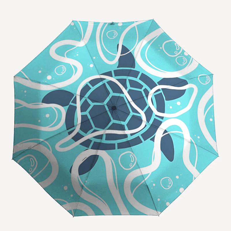 

1pc Ocean Turtle Automatic Open/close Umbrella, 8-Rib sturdy structure, Portable Travel Umbrella, Parties, Everyday Useb085