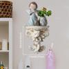 Decorative Floating Shelf Collectible Indoor Angel Wall Sculpture for Dining Room Living Room Books Flower Vase Candleholder