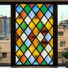European Style Retro Glass Film,electrostatic Frosting, Adhesive Free Art Painting Privacy Protection Window Film Stained Glass