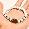 Introducing: Elegant Tiger Eye Stone Big Crown Bracelet with Agate Frosted Beads - European and American Fashion Statement Jewelry.