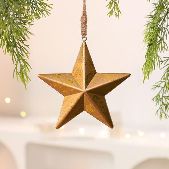 Christmas Ornament Rustic Wooden Acorn/Star Hanging Ornament Woodland Themed Holiday Decor for Tree Fireplace Farmhouse Decor