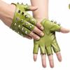 PU Leather Half-palm Gloves Fingerless Patent Leather Gloves Motor Rivet Gloves Cosplay