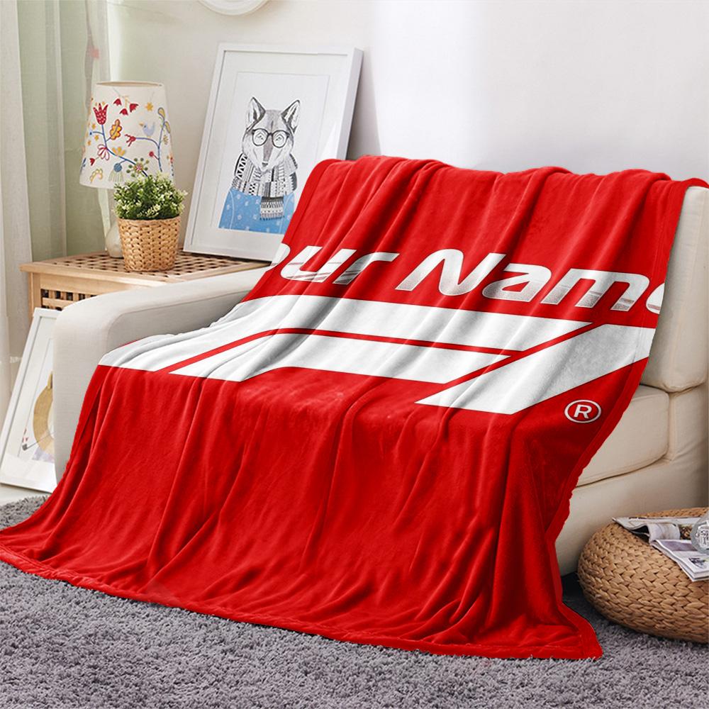 1PC F1 Gear Custom Name Patterned Flannel Blanket Suitable For All Seasons For Home Decor Warmth And Comfort Gifts Holiday Present