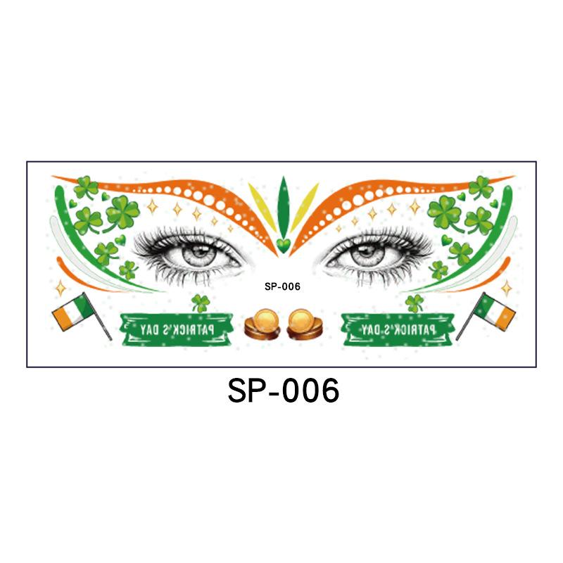 New St. Patrick's Day glitter makeup face stickers, Irish holiday party carnival tattoo stickers
