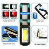 Rechargeable COB LED Work Light Ultra Bright Portable Outdoor Solar Inspection Lamp Flexible Folding Hidden Hook