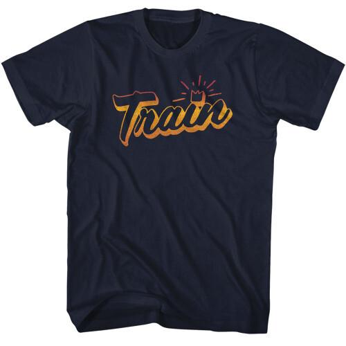 Train Gradient T-Shirt - Blue Unisex T-Shirt S