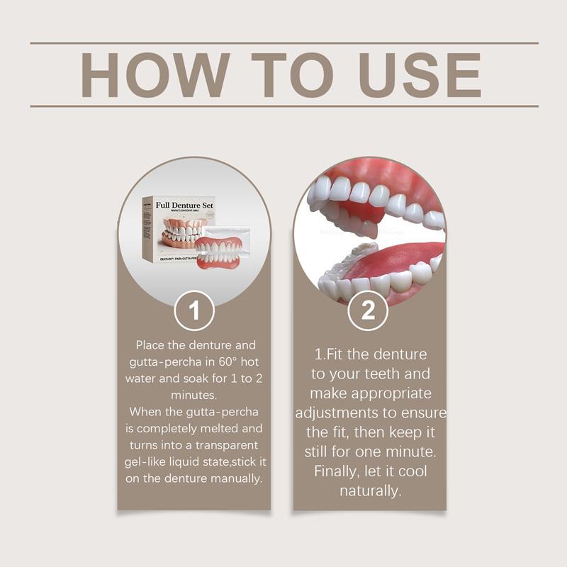 False Teeth Silicone Upper Lower Veneers Perfect Denture Kit Temporary Orthodontic Fake Tooth Oral Care
