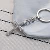 Rhinestone Cross Stainless Steel Keychain INS Simple Style Fashion Bag Pendant Practical Gift for Girlfriend