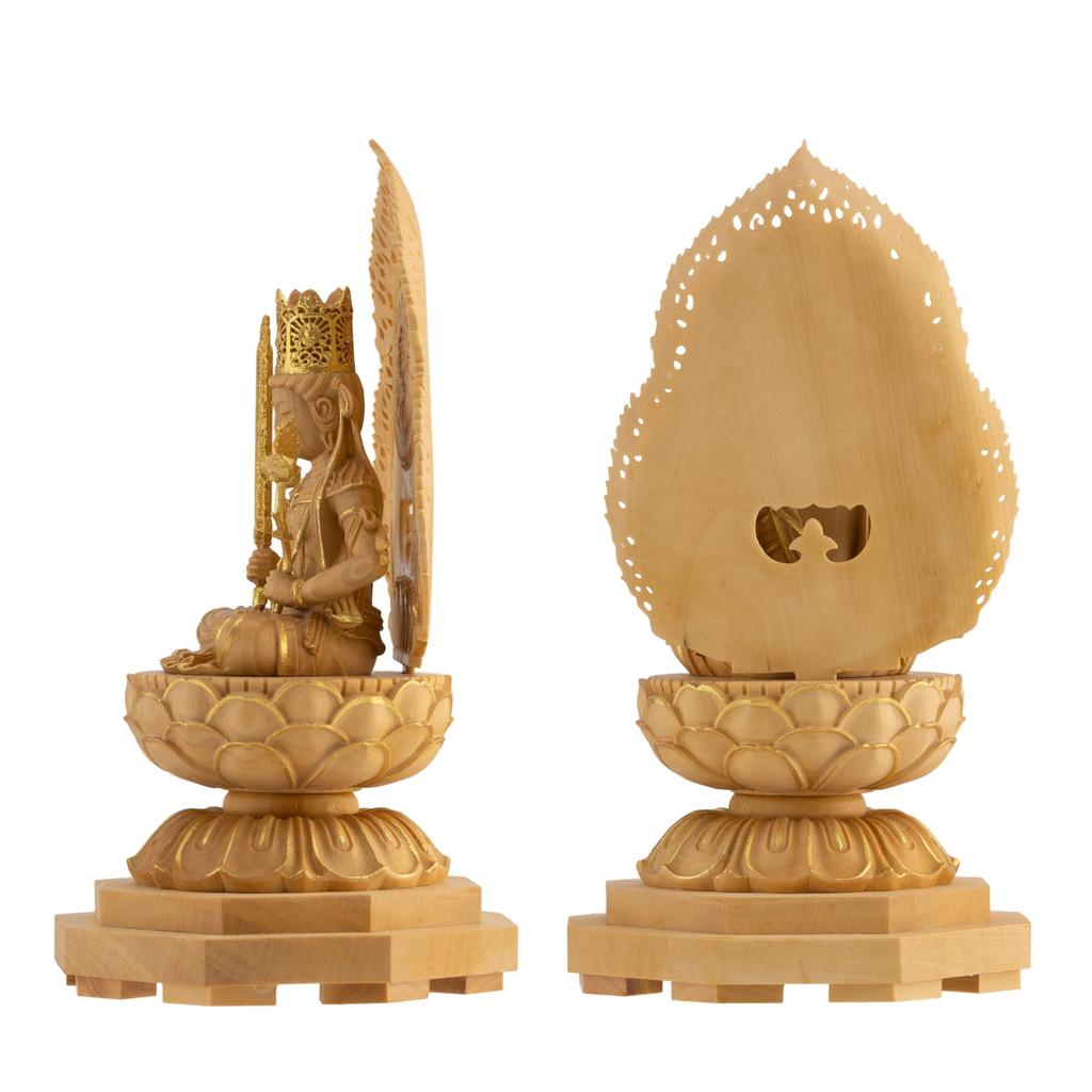 Miniature Buddha Kokuzo Bosatsu 11cm Buddha Wood Ornament Kokuzo Bosatsu (wood Boxwood, Gold-dust Finish) - Statue, Figure, Carving, (GSB