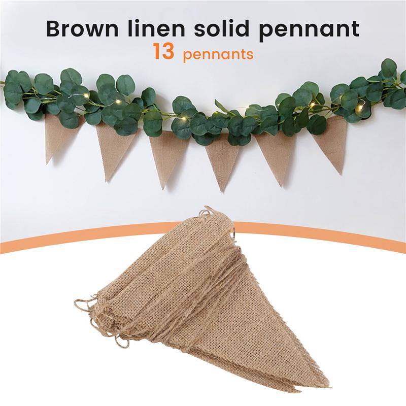 3.7M Rustic Jute Hessian Burlap Lace Bunting Shabby Chic Wedding Banner коричневый