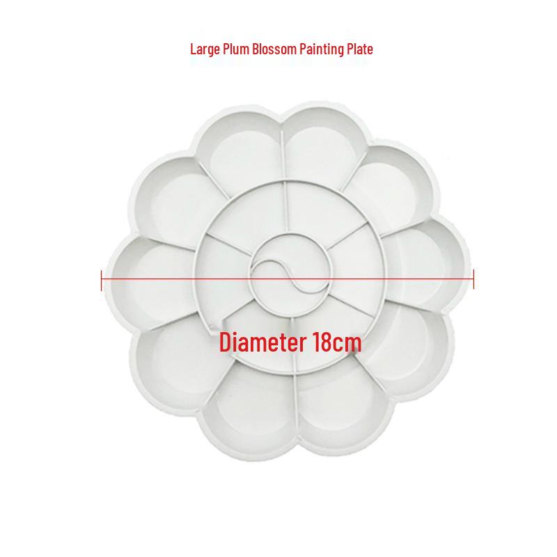 Plum Blossom Palette Set: Large, Medium, Small Dishes for Watercolor, Gouache, Oil, Acrylic & Chinese Painting – Ideal for Children & Students