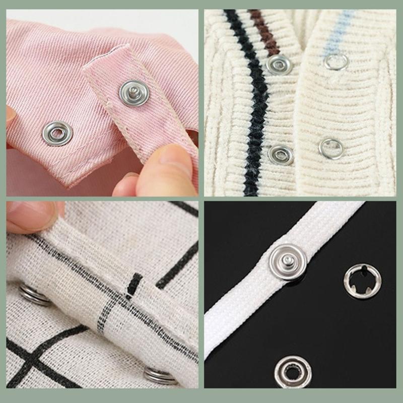 Metal Snap Button with Fastener Pliers Hollow Sewing Snaps Prong Snap Button Kits for DIY Crafting Clothing Sewing